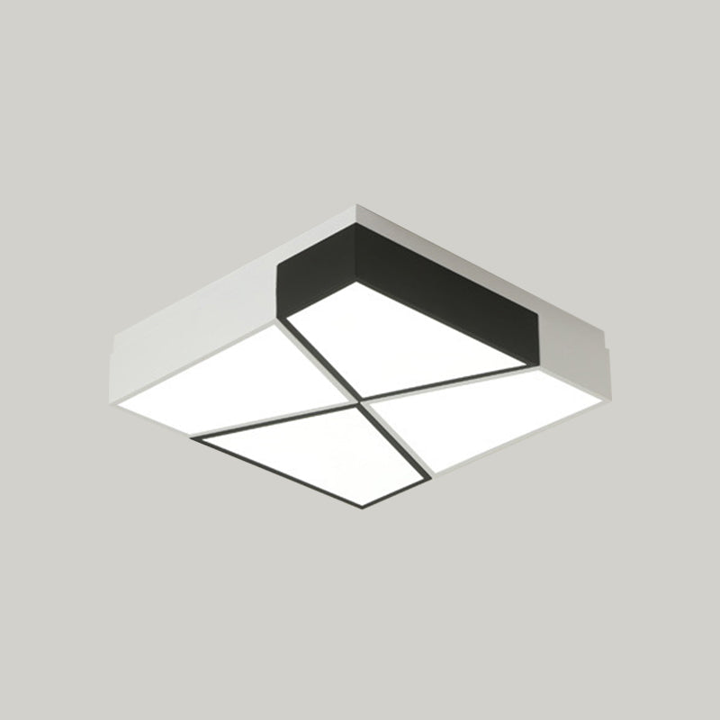 Acrylic Tangram LED Flush Mount Lamp Modern Black and White Square/Rectangle Ceiling Light in White/3 Color Light Clearhalo 'Ceiling Lights' 'Close To Ceiling Lights' 'Close to ceiling' 'Flush mount' Lighting' 1935091