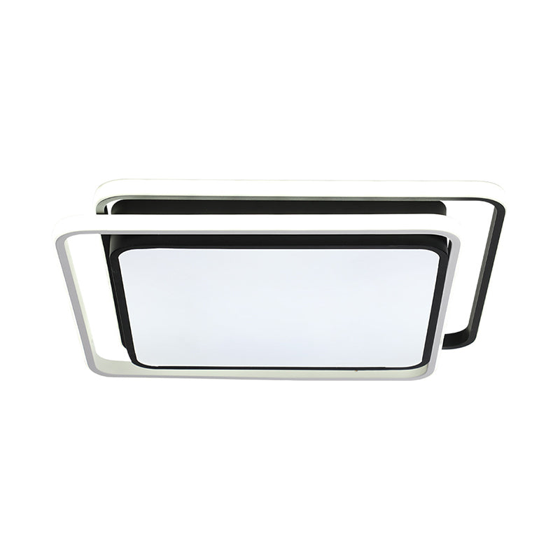 Square Acrylic Ceiling Flush Mount Minimalist Black/White LED Flushmount Lighting in Warm/White/3 Color Light for Hotel Clearhalo 'Ceiling Lights' 'Close To Ceiling Lights' 'Close to ceiling' 'Flush mount' Lighting' 1935187