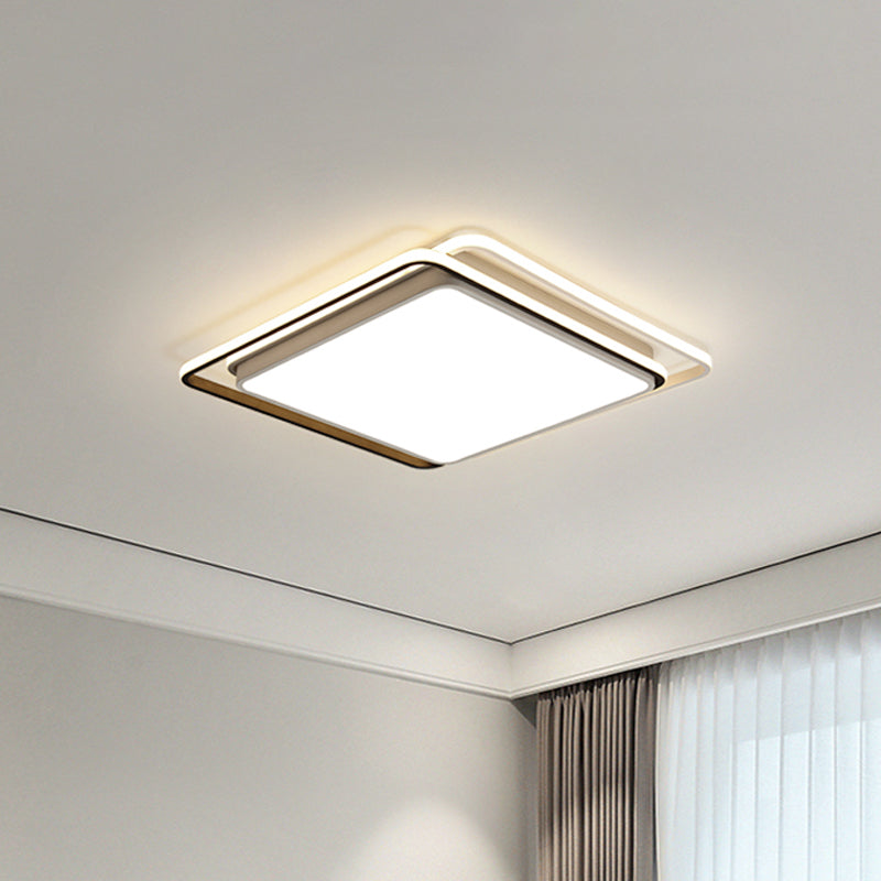 Square Acrylic Ceiling Flush Mount Minimalist Black/White LED Flushmount Lighting in Warm/White/3 Color Light for Hotel Clearhalo 'Ceiling Lights' 'Close To Ceiling Lights' 'Close to ceiling' 'Flush mount' Lighting' 1935191