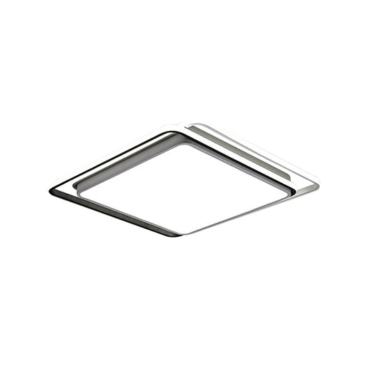 Square Acrylic Ceiling Flush Mount Minimalist Black/White LED Flushmount Lighting in Warm/White/3 Color Light for Hotel Clearhalo 'Ceiling Lights' 'Close To Ceiling Lights' 'Close to ceiling' 'Flush mount' Lighting' 1935192