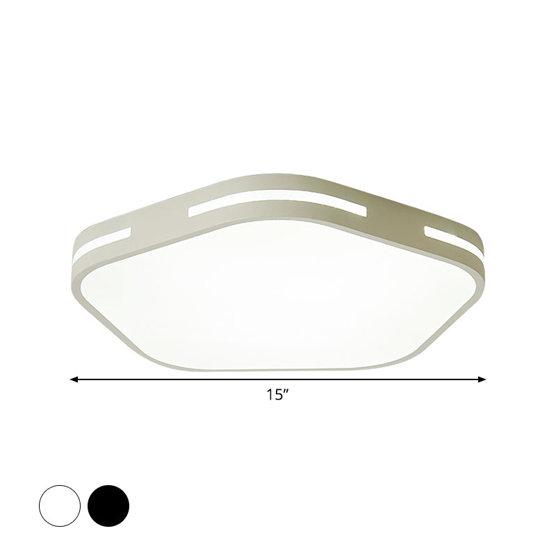 Bedroom LED Flush Ceiling Light Black/White Flush Mount Lamp with Pentagram Acrylic Shade, 15"/18.5" Width Clearhalo 'Ceiling Lights' 'Close To Ceiling Lights' 'Close to ceiling' 'Flush mount' Lighting' 1935223