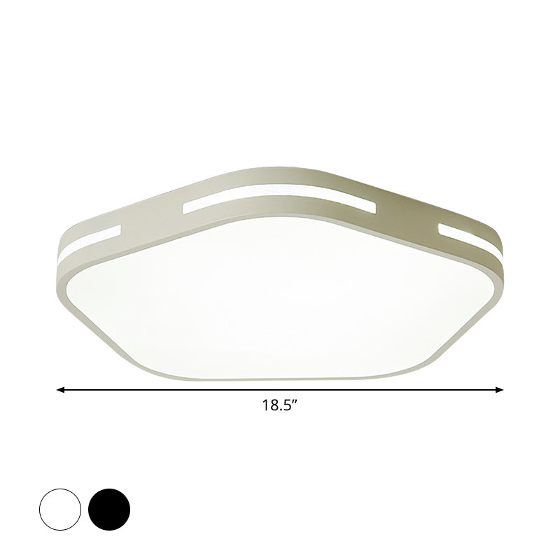 Bedroom LED Flush Ceiling Light Black/White Flush Mount Lamp with Pentagram Acrylic Shade, 15"/18.5" Width Clearhalo 'Ceiling Lights' 'Close To Ceiling Lights' 'Close to ceiling' 'Flush mount' Lighting' 1935224