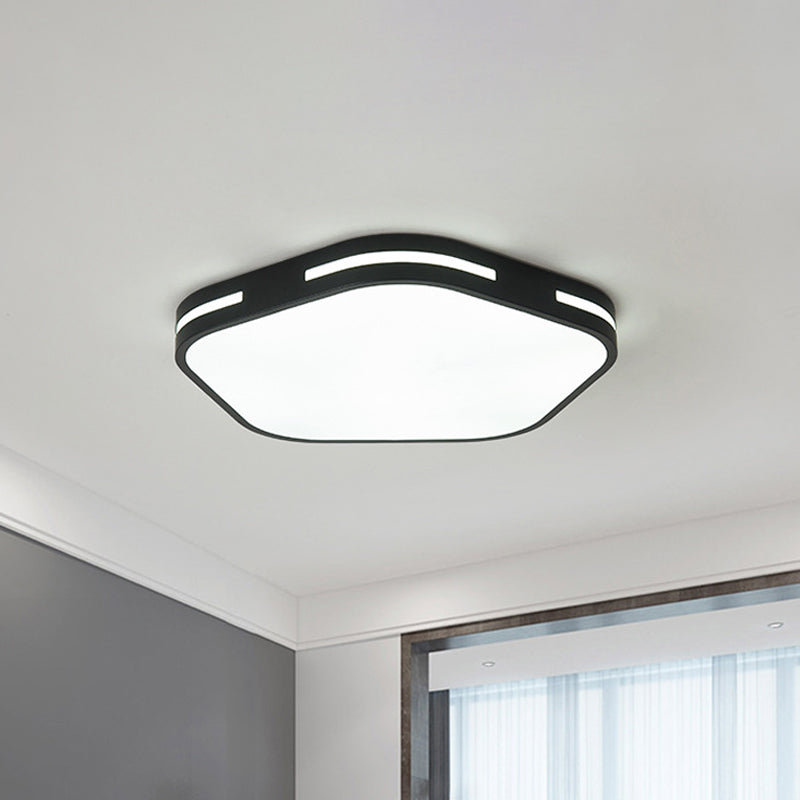 Bedroom LED Flush Ceiling Light Black/White Flush Mount Lamp with Pentagram Acrylic Shade, 15"/18.5" Width Clearhalo 'Ceiling Lights' 'Close To Ceiling Lights' 'Close to ceiling' 'Flush mount' Lighting' 1935226