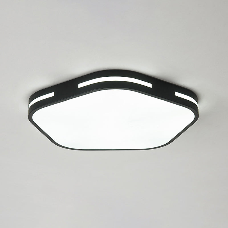 Bedroom LED Flush Ceiling Light Black/White Flush Mount Lamp with Pentagram Acrylic Shade, 15"/18.5" Width Clearhalo 'Ceiling Lights' 'Close To Ceiling Lights' 'Close to ceiling' 'Flush mount' Lighting' 1935228