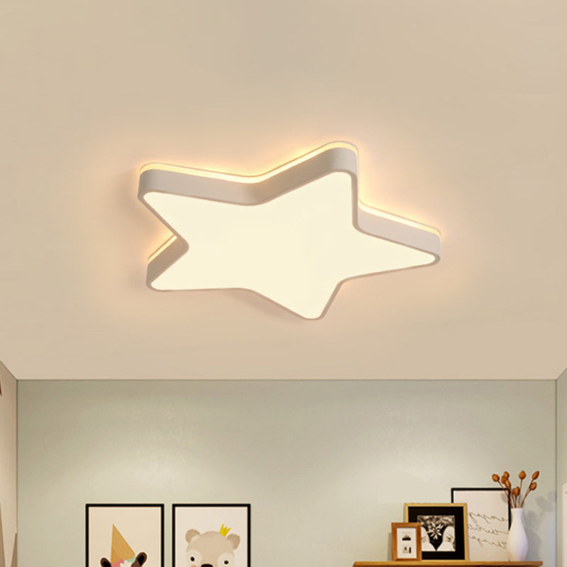 Pink/Blue/White Star Flush Light Cartoon Acrylic LED Flush Mount Ceiling Light in Warm/White Light for Childrens Bedroom Clearhalo 'Ceiling Lights' 'Close To Ceiling Lights' 'Close to ceiling' 'Flush mount' Lighting' 1935250