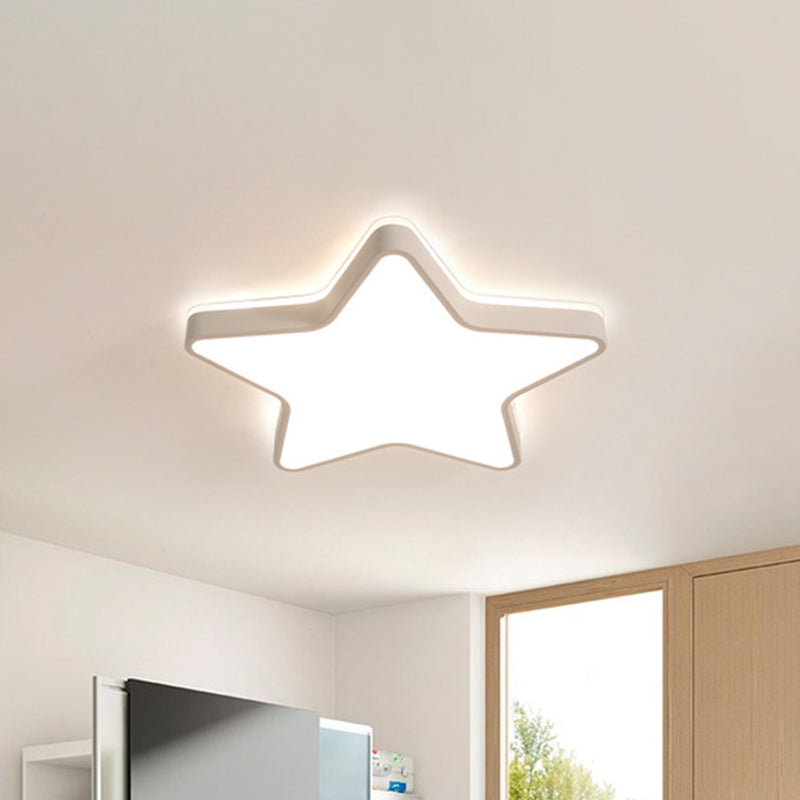 Pink/Blue/White Star Flush Light Cartoon Acrylic LED Flush Mount Ceiling Light in Warm/White Light for Childrens Bedroom Clearhalo 'Ceiling Lights' 'Close To Ceiling Lights' 'Close to ceiling' 'Flush mount' Lighting' 1935251