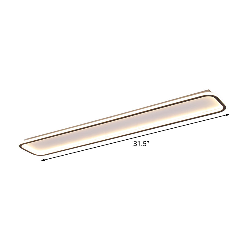 Acrylic Rectangular Ceiling Light Fixture Minimalist Black LED Flushmount in Warm/White Light, 16"/23.5"/31.5" Long Clearhalo 'Ceiling Lights' 'Close To Ceiling Lights' 'Close to ceiling' 'Flush mount' Lighting' 1935300