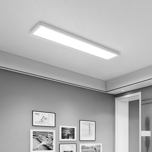 Simple Rectangular Ultrathin Flush Light Iron 16"/19.5"/31.5" L LED Doorway Ceiling Mount Lamp in Warm/White Light Clearhalo 'Ceiling Lights' 'Close To Ceiling Lights' 'Close to ceiling' 'Flush mount' Lighting' 1935315