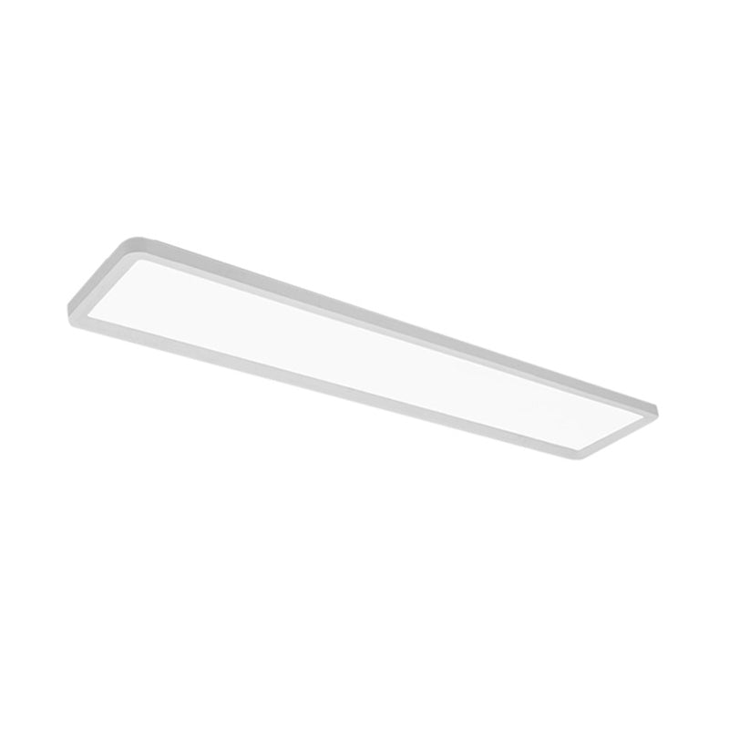 Simple Rectangular Ultrathin Flush Light Iron 16"/19.5"/31.5" L LED Doorway Ceiling Mount Lamp in Warm/White Light Clearhalo 'Ceiling Lights' 'Close To Ceiling Lights' 'Close to ceiling' 'Flush mount' Lighting' 1935317