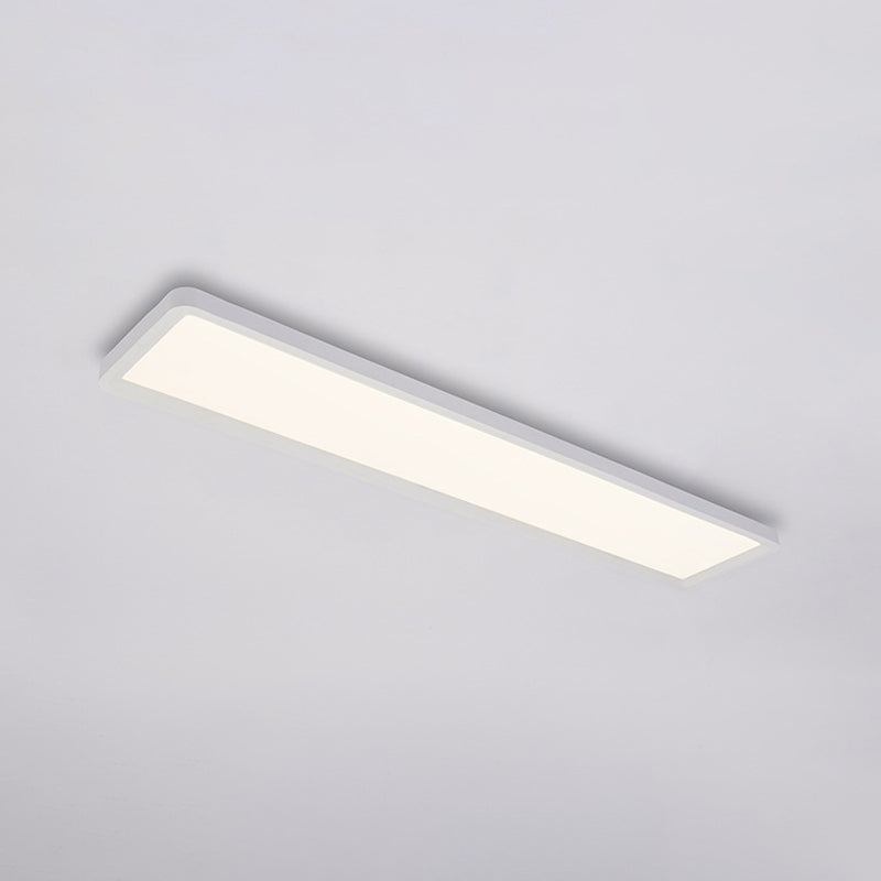 Simple Rectangular Ultrathin Flush Light Iron 16"/19.5"/31.5" L LED Doorway Ceiling Mount Lamp in Warm/White Light Clearhalo 'Ceiling Lights' 'Close To Ceiling Lights' 'Close to ceiling' 'Flush mount' Lighting' 1935318