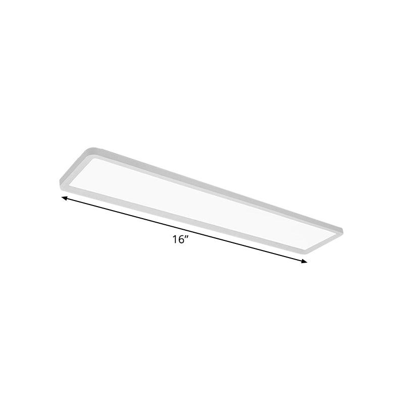 Simple Rectangular Ultrathin Flush Light Iron 16"/19.5"/31.5" L LED Doorway Ceiling Mount Lamp in Warm/White Light Clearhalo 'Ceiling Lights' 'Close To Ceiling Lights' 'Close to ceiling' 'Flush mount' Lighting' 1935319