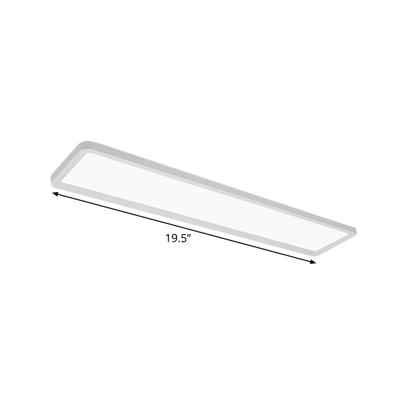 Simple Rectangular Ultrathin Flush Light Iron 16"/19.5"/31.5" L LED Doorway Ceiling Mount Lamp in Warm/White Light Clearhalo 'Ceiling Lights' 'Close To Ceiling Lights' 'Close to ceiling' 'Flush mount' Lighting' 1935320