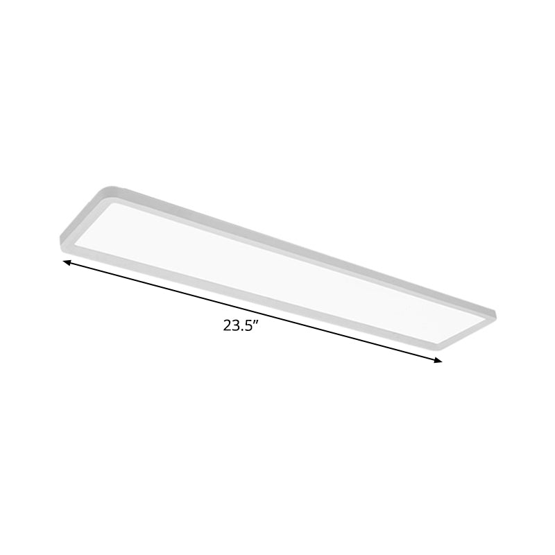 Simple Rectangular Ultrathin Flush Light Iron 16"/19.5"/31.5" L LED Doorway Ceiling Mount Lamp in Warm/White Light Clearhalo 'Ceiling Lights' 'Close To Ceiling Lights' 'Close to ceiling' 'Flush mount' Lighting' 1935321