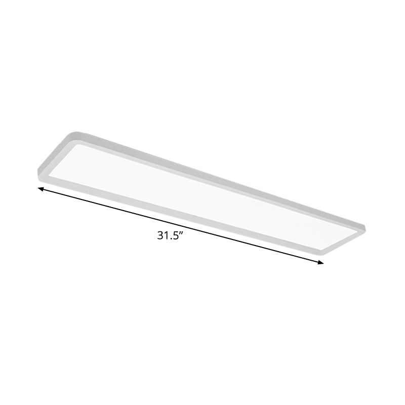 Simple Rectangular Ultrathin Flush Light Iron 16"/19.5"/31.5" L LED Doorway Ceiling Mount Lamp in Warm/White Light Clearhalo 'Ceiling Lights' 'Close To Ceiling Lights' 'Close to ceiling' 'Flush mount' Lighting' 1935322