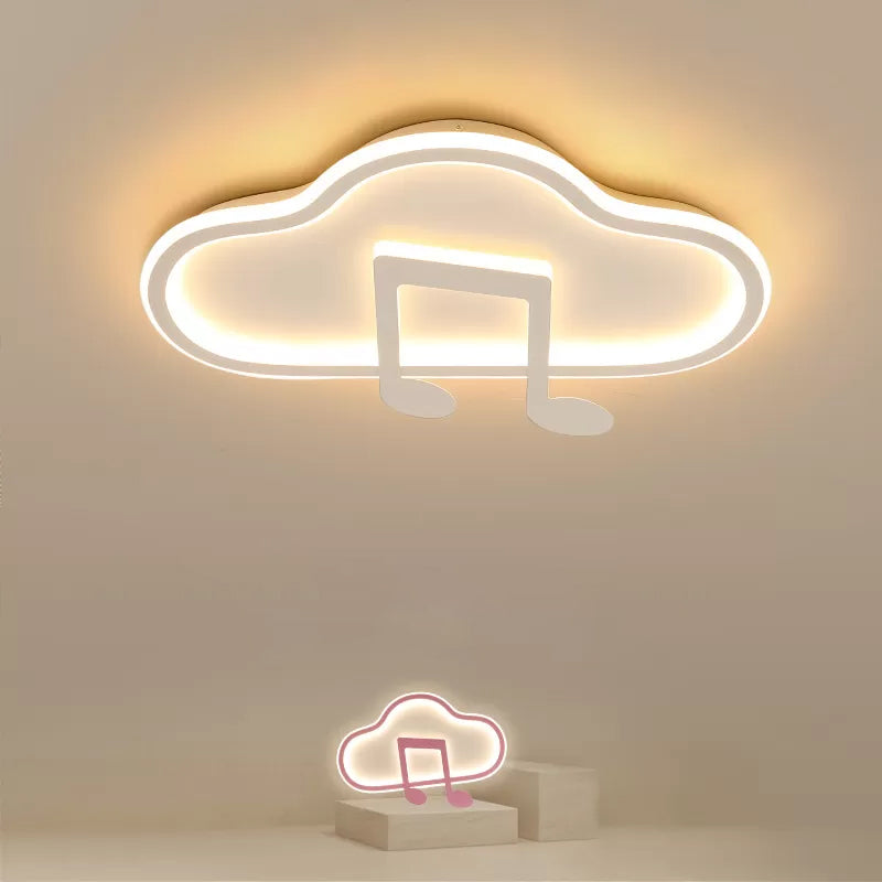 White/Pink Cloud Flush Light Fixture Creative Kids 19.5"/23.5" Wide LED Acrylic Ceiling Mount Lamp in Warm/White Light White Clearhalo 'Ceiling Lights' 'Close To Ceiling Lights' 'Close to ceiling' 'Flush mount' Lighting' 1935480