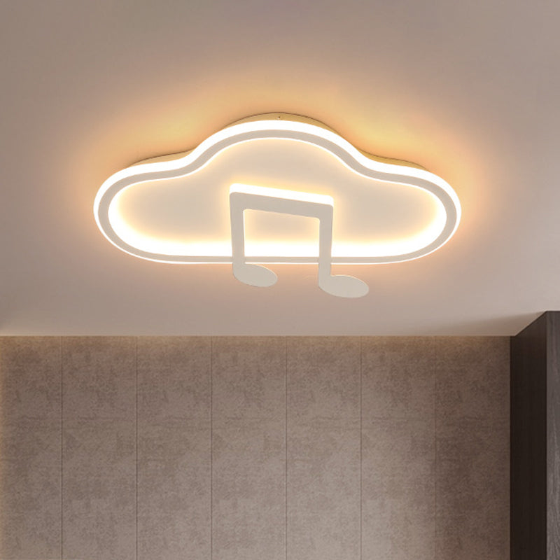 White/Pink Cloud Flush Light Fixture Creative Kids 19.5"/23.5" Wide LED Acrylic Ceiling Mount Lamp in Warm/White Light Clearhalo 'Ceiling Lights' 'Close To Ceiling Lights' 'Close to ceiling' 'Flush mount' Lighting' 1935481