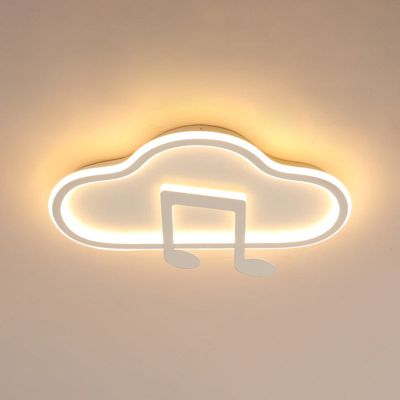 White/Pink Cloud Flush Light Fixture Creative Kids 19.5"/23.5" Wide LED Acrylic Ceiling Mount Lamp in Warm/White Light Clearhalo 'Ceiling Lights' 'Close To Ceiling Lights' 'Close to ceiling' 'Flush mount' Lighting' 1935484