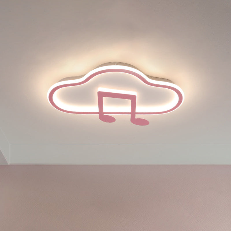 White/Pink Cloud Flush Light Fixture Creative Kids 19.5"/23.5" Wide LED Acrylic Ceiling Mount Lamp in Warm/White Light Pink Clearhalo 'Ceiling Lights' 'Close To Ceiling Lights' 'Close to ceiling' 'Flush mount' Lighting' 1935487