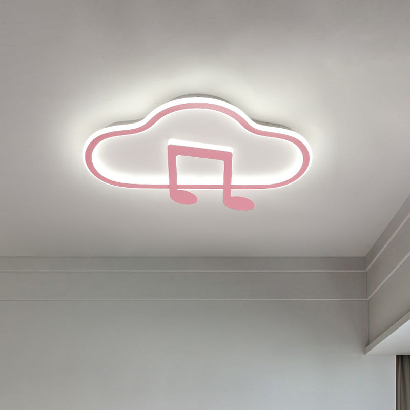 White/Pink Cloud Flush Light Fixture Creative Kids 19.5"/23.5" Wide LED Acrylic Ceiling Mount Lamp in Warm/White Light Clearhalo 'Ceiling Lights' 'Close To Ceiling Lights' 'Close to ceiling' 'Flush mount' Lighting' 1935488