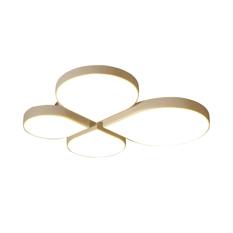 4-Leaf Clover LED Ceiling Lighting Minimalist Acrylic Black/White Flush Mount Light in Warm/White Light, 20.5"/23.5" Wide Clearhalo 'Ceiling Lights' 'Close To Ceiling Lights' 'Close to ceiling' 'Flush mount' Lighting' 1935531