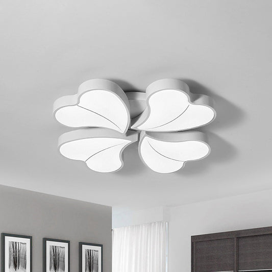 Nordic Four-Leaf Clover Flushmount Acrylic Bedroom LED Flush Mount Light in White with/without Remote Control, 20.5"/24.5" W Clearhalo 'Ceiling Lights' 'Close To Ceiling Lights' 'Close to ceiling' 'Flush mount' Lighting' 1935534