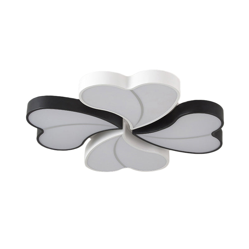 20.5"/24.5" Wide Clover Ceiling Light Nordic Acrylic Living Room LED Flush Mounted Light in Black and White Clearhalo 'Ceiling Lights' 'Close To Ceiling Lights' 'Close to ceiling' 'Flush mount' Lighting' 1935560