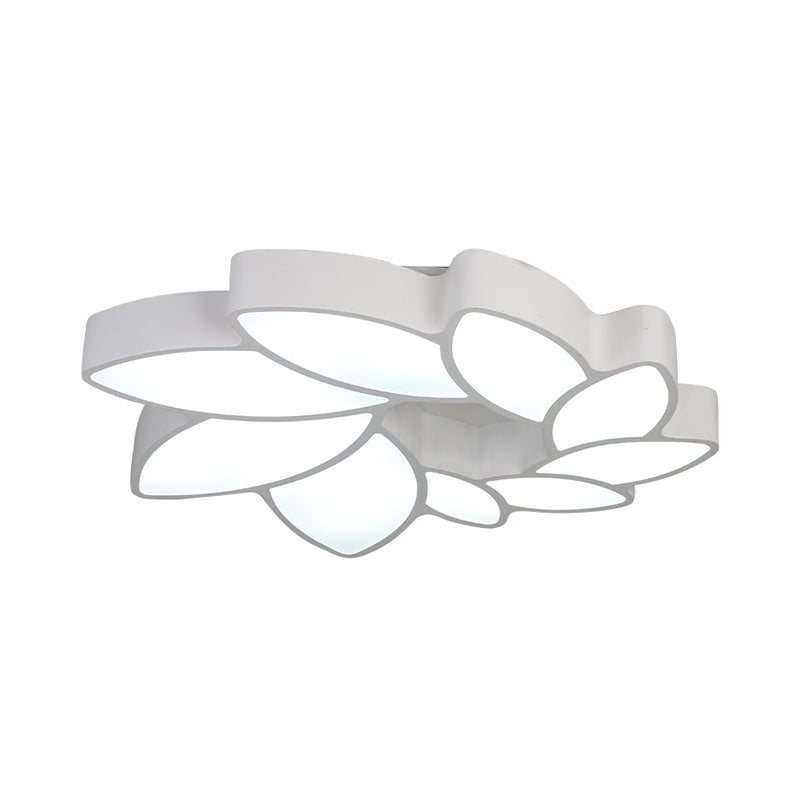 White Wreath Shaped Flush Mount Minimalism LED Acrylic Ceiling Lighting in Warm/White/3 Color Light for Living Room Clearhalo 'Ceiling Lights' 'Close To Ceiling Lights' 'Close to ceiling' 'Flush mount' Lighting' 1935565