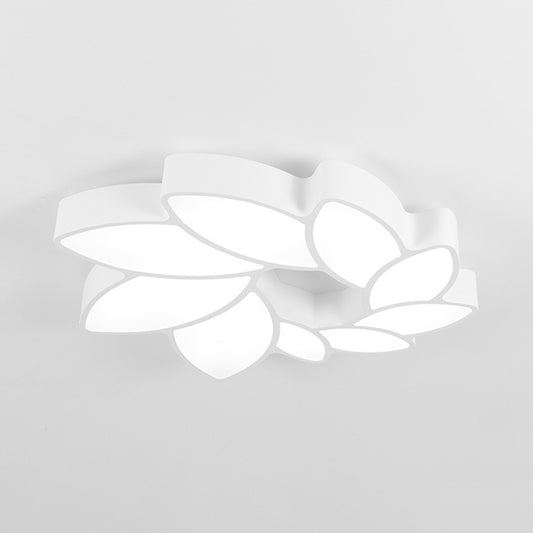 White Wreath Shaped Flush Mount Minimalism LED Acrylic Ceiling Lighting in Warm/White/3 Color Light for Living Room Clearhalo 'Ceiling Lights' 'Close To Ceiling Lights' 'Close to ceiling' 'Flush mount' Lighting' 1935566