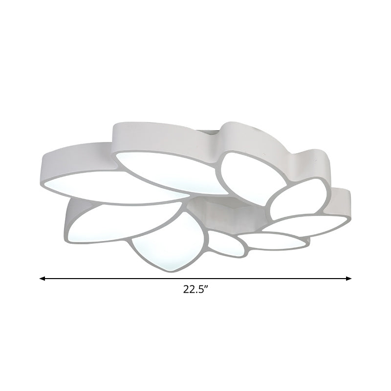 White Wreath Shaped Flush Mount Minimalism LED Acrylic Ceiling Lighting in Warm/White/3 Color Light for Living Room Clearhalo 'Ceiling Lights' 'Close To Ceiling Lights' 'Close to ceiling' 'Flush mount' Lighting' 1935567