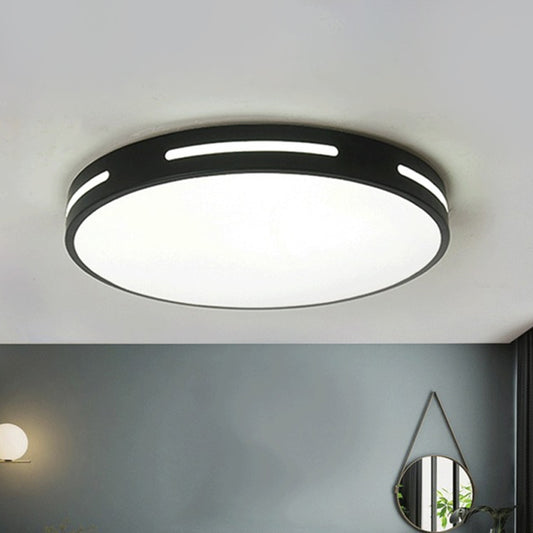 Round Ultra-Thin Bedroom Ceiling Lamp Acrylic Minimalist LED Flush Mount Lighting in Black/White, 9"/16"/19.5" Dia Black Clearhalo 'Ceiling Lights' 'Close To Ceiling Lights' 'Close to ceiling' 'Flush mount' Lighting' 1935588