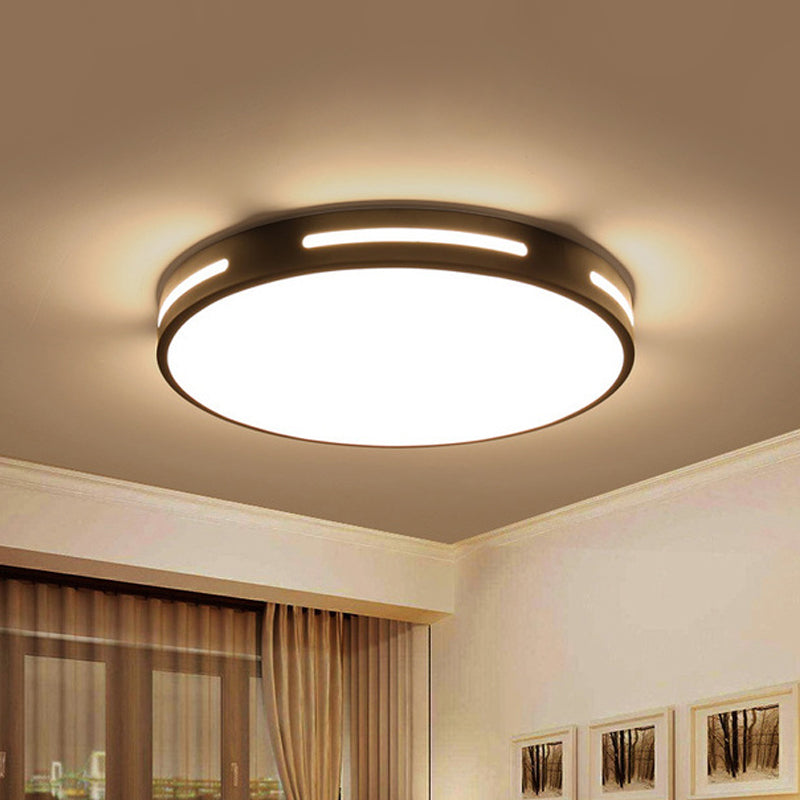 Round Ultra-Thin Bedroom Ceiling Lamp Acrylic Minimalist LED Flush Mount Lighting in Black/White, 9"/16"/19.5" Dia Clearhalo 'Ceiling Lights' 'Close To Ceiling Lights' 'Close to ceiling' 'Flush mount' Lighting' 1935589