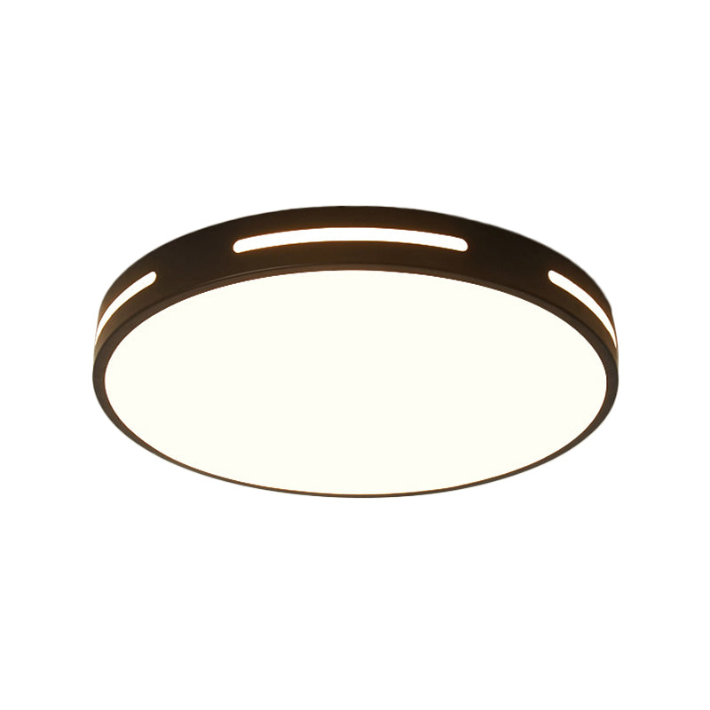 Round Ultra-Thin Bedroom Ceiling Lamp Acrylic Minimalist LED Flush Mount Lighting in Black/White, 9"/16"/19.5" Dia Clearhalo 'Ceiling Lights' 'Close To Ceiling Lights' 'Close to ceiling' 'Flush mount' Lighting' 1935592