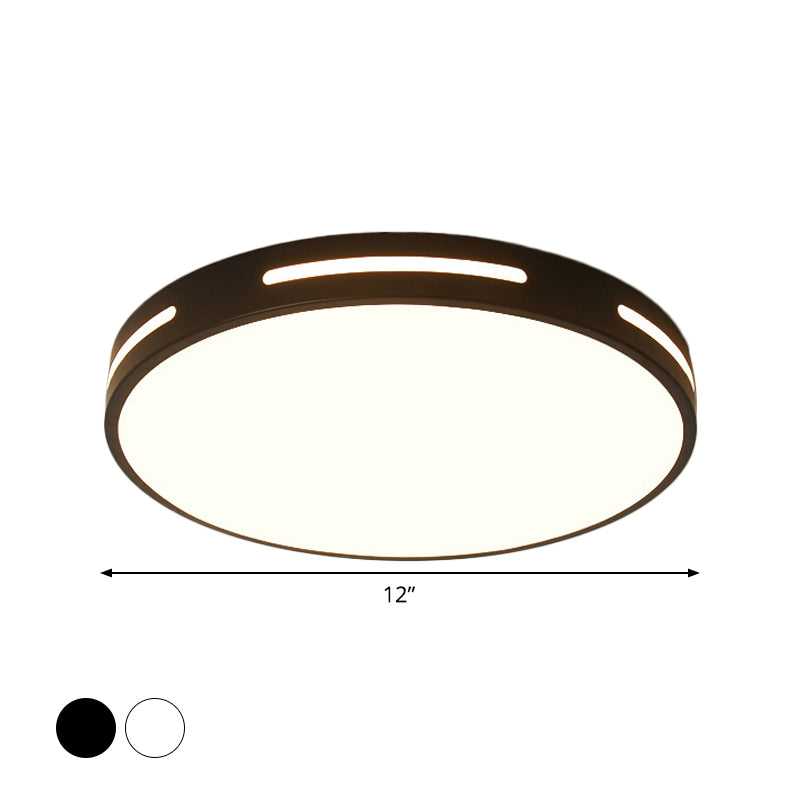 Round Ultra-Thin Bedroom Ceiling Lamp Acrylic Minimalist LED Flush Mount Lighting in Black/White, 9"/16"/19.5" Dia Clearhalo 'Ceiling Lights' 'Close To Ceiling Lights' 'Close to ceiling' 'Flush mount' Lighting' 1935594