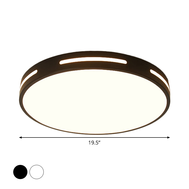 Round Ultra-Thin Bedroom Ceiling Lamp Acrylic Minimalist LED Flush Mount Lighting in Black/White, 9"/16"/19.5" Dia Clearhalo 'Ceiling Lights' 'Close To Ceiling Lights' 'Close to ceiling' 'Flush mount' Lighting' 1935596