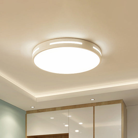 Round Ultra-Thin Bedroom Ceiling Lamp Acrylic Minimalist LED Flush Mount Lighting in Black/White, 9"/16"/19.5" Dia White Clearhalo 'Ceiling Lights' 'Close To Ceiling Lights' 'Close to ceiling' 'Flush mount' Lighting' 1935597