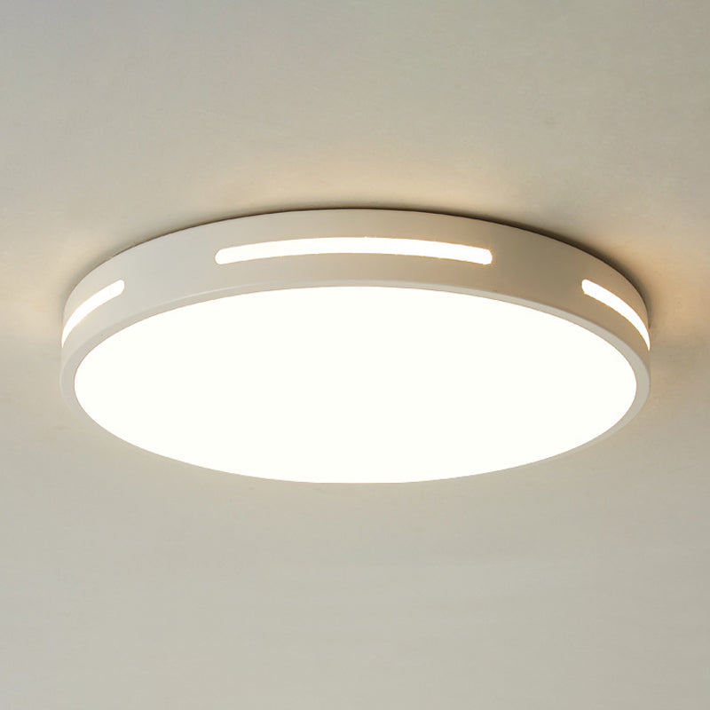 Round Ultra-Thin Bedroom Ceiling Lamp Acrylic Minimalist LED Flush Mount Lighting in Black/White, 9"/16"/19.5" Dia Clearhalo 'Ceiling Lights' 'Close To Ceiling Lights' 'Close to ceiling' 'Flush mount' Lighting' 1935600