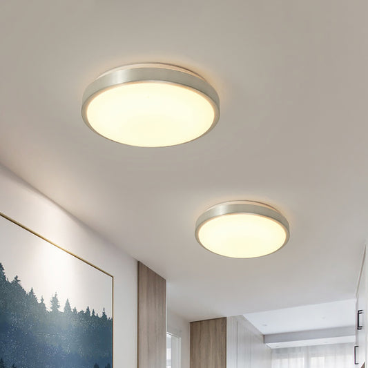 Acrylic Circular LED Ceiling Flush Minimalism Silver Flush Mounted Light for Bedroom, 10"/11"/16" Wide Clearhalo 'Ceiling Lights' 'Close To Ceiling Lights' 'Close to ceiling' 'Flush mount' Lighting' 1935603