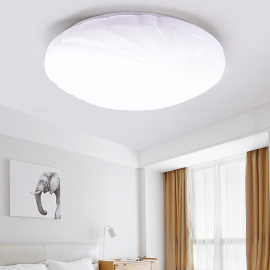 Shell Shaped Kitchen Dinette Flush Mount Acrylic Simple Style LED Ceiling Lamp in White/3 Color Light, 10"/14"/16" Dia White Clearhalo 'Ceiling Lights' 'Close To Ceiling Lights' 'Close to ceiling' 'Flush mount' Lighting' 1935609