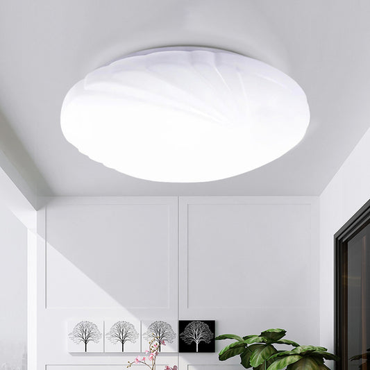 Shell Shaped Kitchen Dinette Flush Mount Acrylic Simple Style LED Ceiling Lamp in White/3 Color Light, 10"/14"/16" Dia Clearhalo 'Ceiling Lights' 'Close To Ceiling Lights' 'Close to ceiling' 'Flush mount' Lighting' 1935610