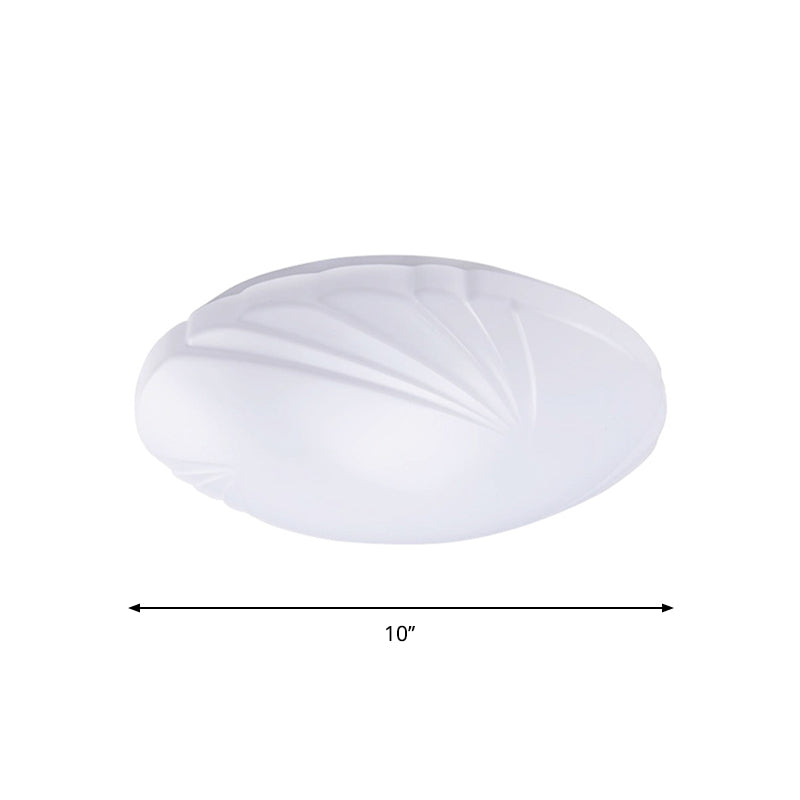 Shell Shaped Kitchen Dinette Flush Mount Acrylic Simple Style LED Ceiling Lamp in White/3 Color Light, 10"/14"/16" Dia Clearhalo 'Ceiling Lights' 'Close To Ceiling Lights' 'Close to ceiling' 'Flush mount' Lighting' 1935613