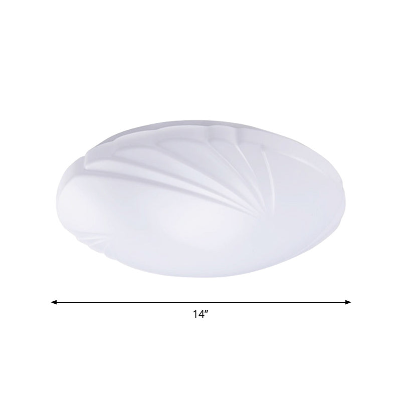 Shell Shaped Kitchen Dinette Flush Mount Acrylic Simple Style LED Ceiling Lamp in White/3 Color Light, 10"/14"/16" Dia Clearhalo 'Ceiling Lights' 'Close To Ceiling Lights' 'Close to ceiling' 'Flush mount' Lighting' 1935614