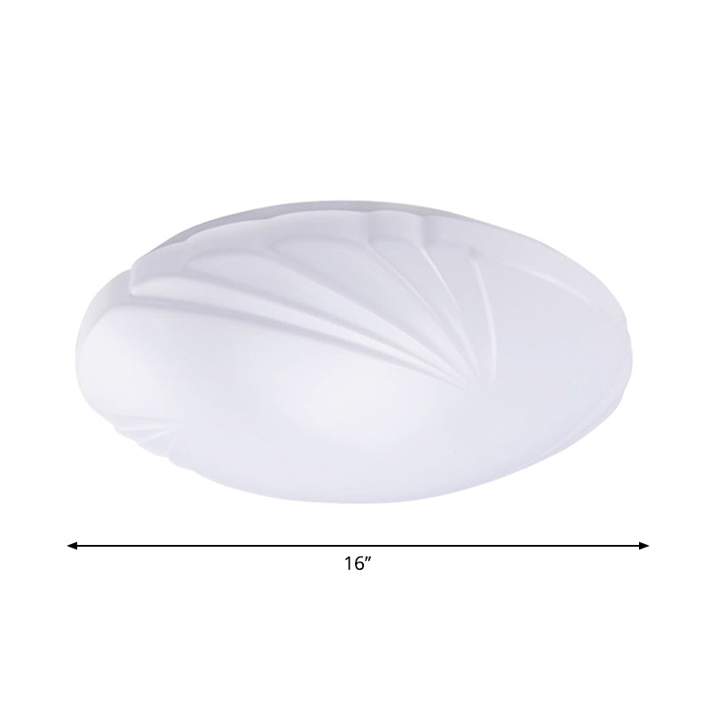 Shell Shaped Kitchen Dinette Flush Mount Acrylic Simple Style LED Ceiling Lamp in White/3 Color Light, 10"/14"/16" Dia Clearhalo 'Ceiling Lights' 'Close To Ceiling Lights' 'Close to ceiling' 'Flush mount' Lighting' 1935615