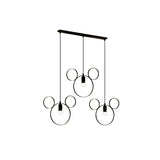 Wrought Iron Bear Pendant Light 3 Lights Modern Style Hanging Lamp in Black Clearhalo 'Ceiling Lights' 'Pendant Lights' 'Pendants' Lighting' 193561