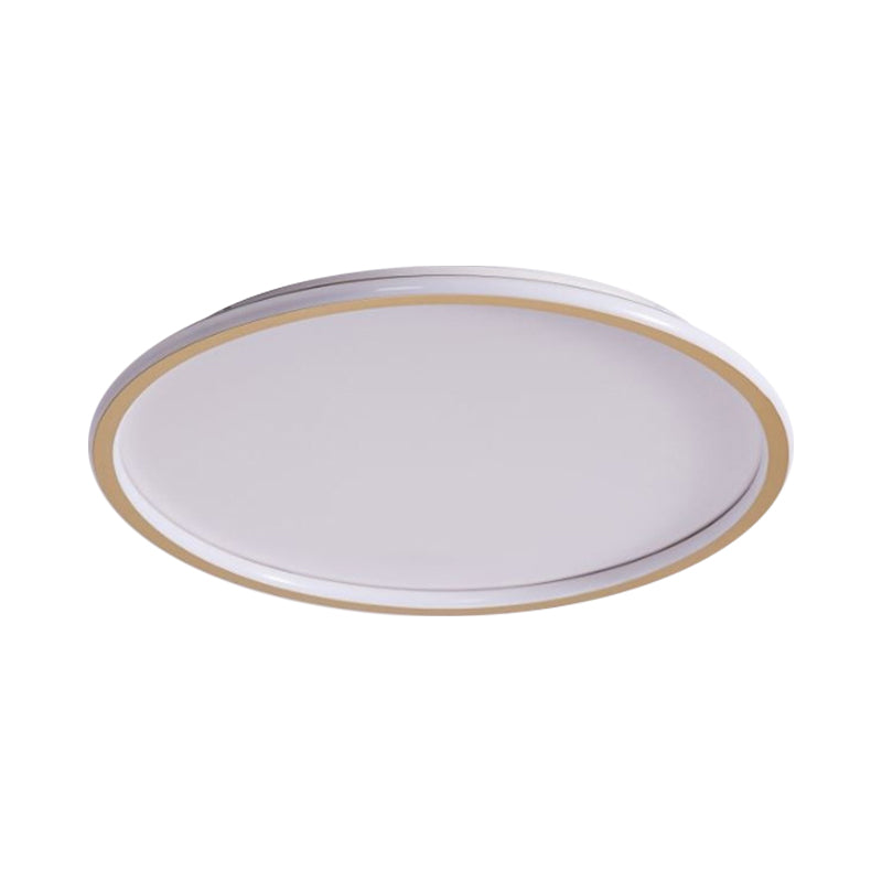 Disc Thin Ceiling Light Fixture Simple Style Metal Living Room LED Flushmount Lighting in Gold, 12"/19.5"/23.5" W Clearhalo 'Ceiling Lights' 'Close To Ceiling Lights' 'Close to ceiling' 'Flush mount' Lighting' 1935632