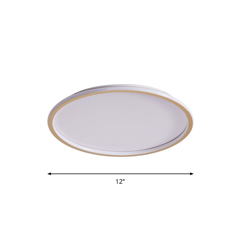 Disc Thin Ceiling Light Fixture Simple Style Metal Living Room LED Flushmount Lighting in Gold, 12"/19.5"/23.5" W Clearhalo 'Ceiling Lights' 'Close To Ceiling Lights' 'Close to ceiling' 'Flush mount' Lighting' 1935633