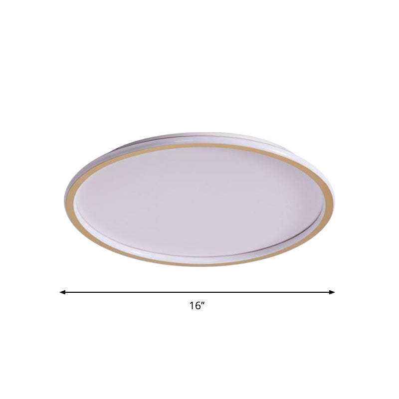 Disc Thin Ceiling Light Fixture Simple Style Metal Living Room LED Flushmount Lighting in Gold, 12"/19.5"/23.5" W Clearhalo 'Ceiling Lights' 'Close To Ceiling Lights' 'Close to ceiling' 'Flush mount' Lighting' 1935634