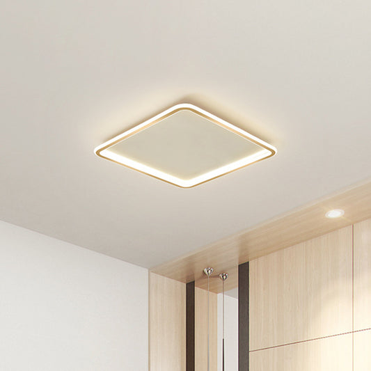 Gold Extra Thin Square Ceiling Lamp Minimalism Acrylic LED Flush-Mount Light in Warm/White Light, 16"/19.5"/23.5" Width Clearhalo 'Ceiling Lights' 'Close To Ceiling Lights' 'Close to ceiling' 'Flush mount' Lighting' 1935639