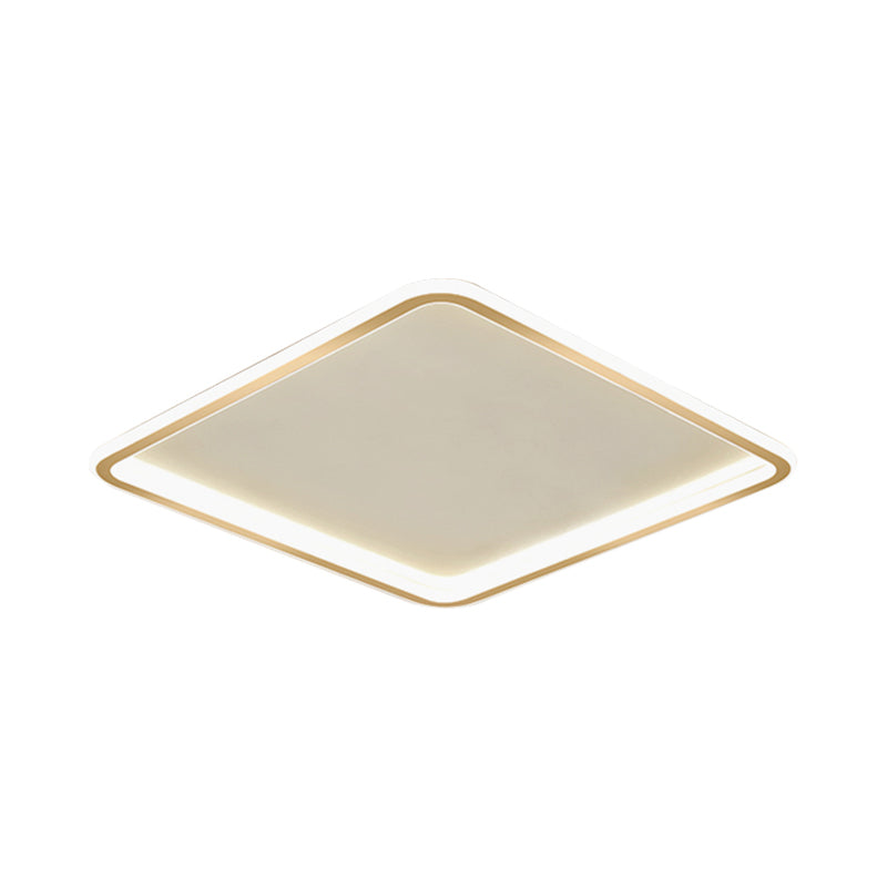 Gold Extra Thin Square Ceiling Lamp Minimalism Acrylic LED Flush-Mount Light in Warm/White Light, 16"/19.5"/23.5" Width Clearhalo 'Ceiling Lights' 'Close To Ceiling Lights' 'Close to ceiling' 'Flush mount' Lighting' 1935640