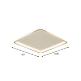 Gold Extra Thin Square Ceiling Lamp Minimalism Acrylic LED Flush-Mount Light in Warm/White Light, 16"/19.5"/23.5" Width Clearhalo 'Ceiling Lights' 'Close To Ceiling Lights' 'Close to ceiling' 'Flush mount' Lighting' 1935642