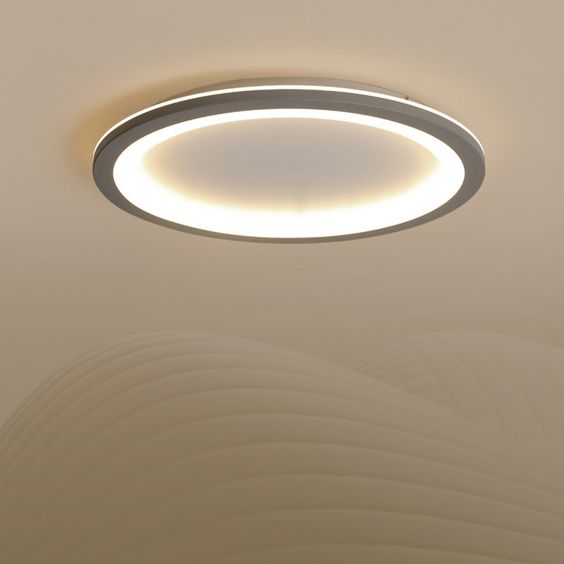 Minimalist Disc Shaped Flush Light Acrylic 10"/19"/23.5" Dia LED Bedroom Flush Mount Ceiling Light in Grey/White Grey Clearhalo 'Ceiling Lights' 'Close To Ceiling Lights' 'Close to ceiling' 'Flush mount' Lighting' 1935656